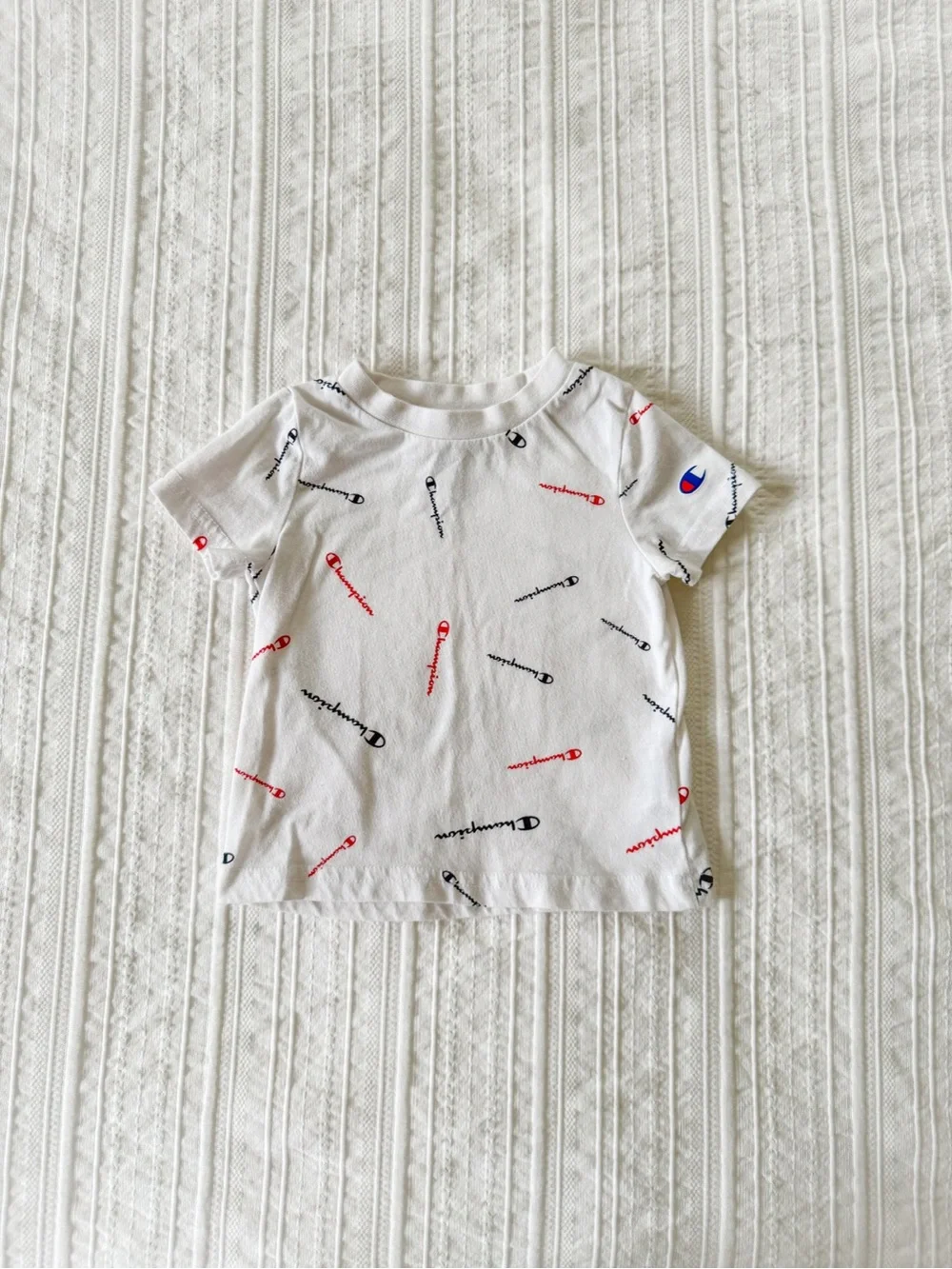 Champion Baby Boy White All-Over Logo T-Shirt 6–9M
